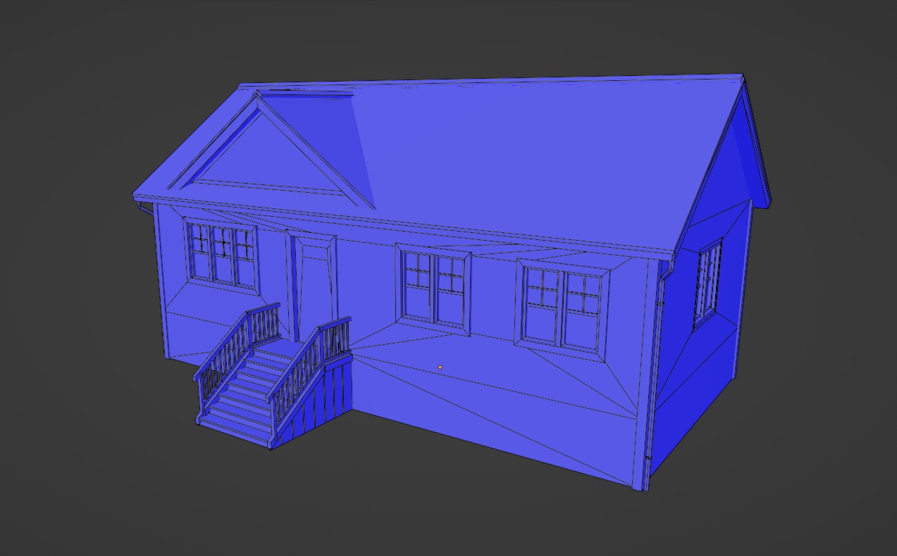 Low Poly house 15 Low-poly 3D model_9