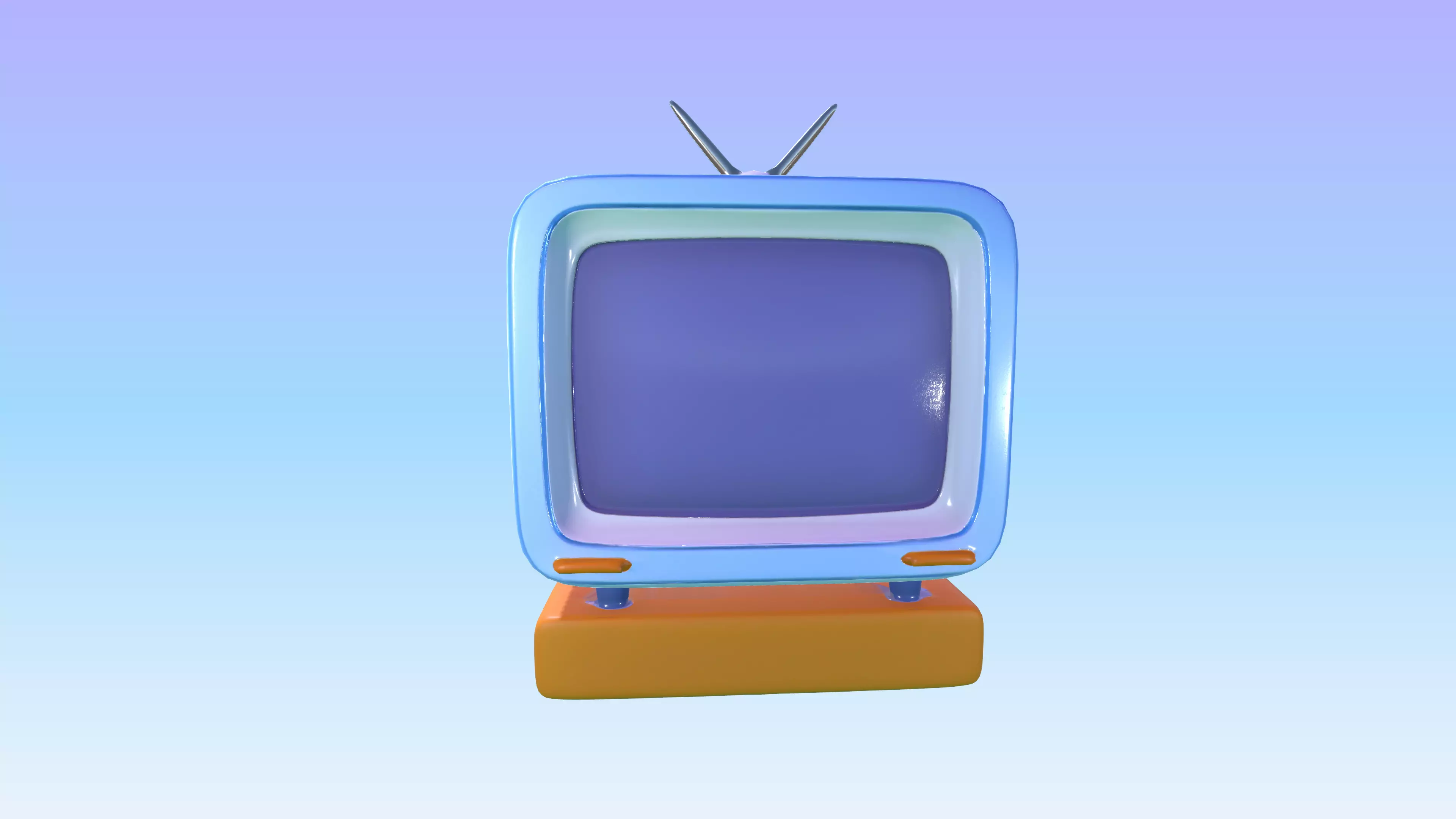 Stylized Retro Television 3D Model Low-poly 3D model