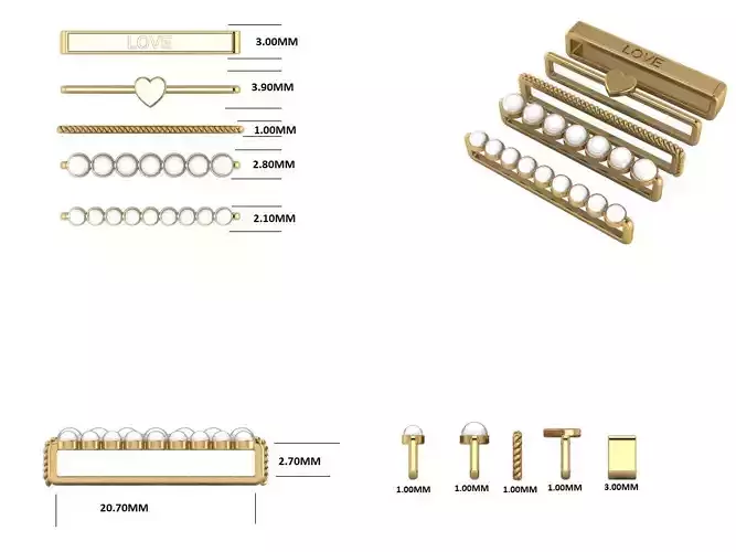 love and heart and single and 2 pearl apple watch charm
