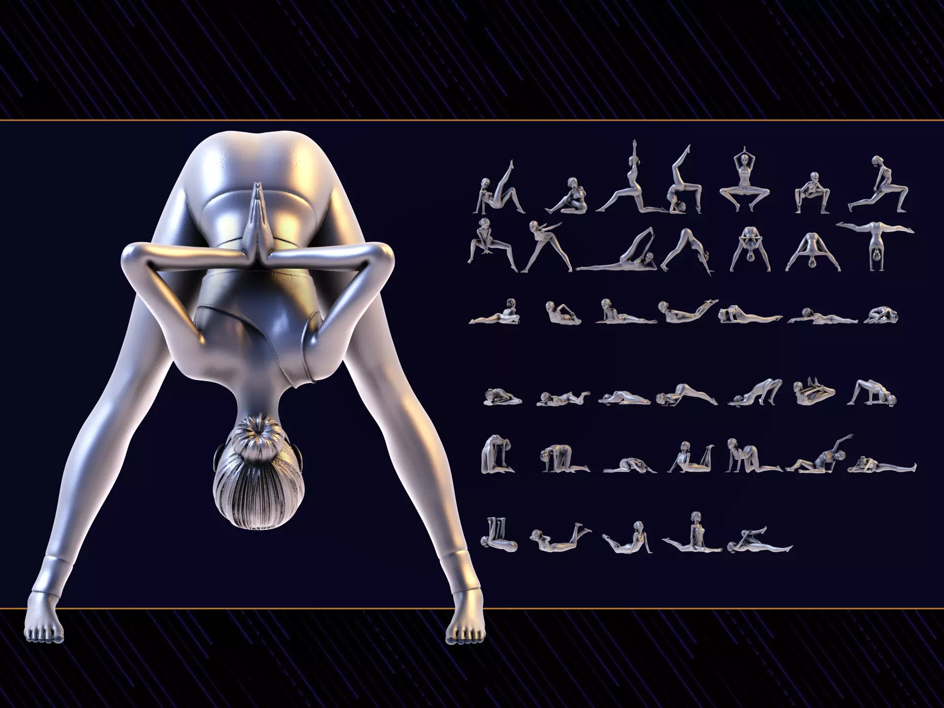 Yoga Woman Set01 3D print model