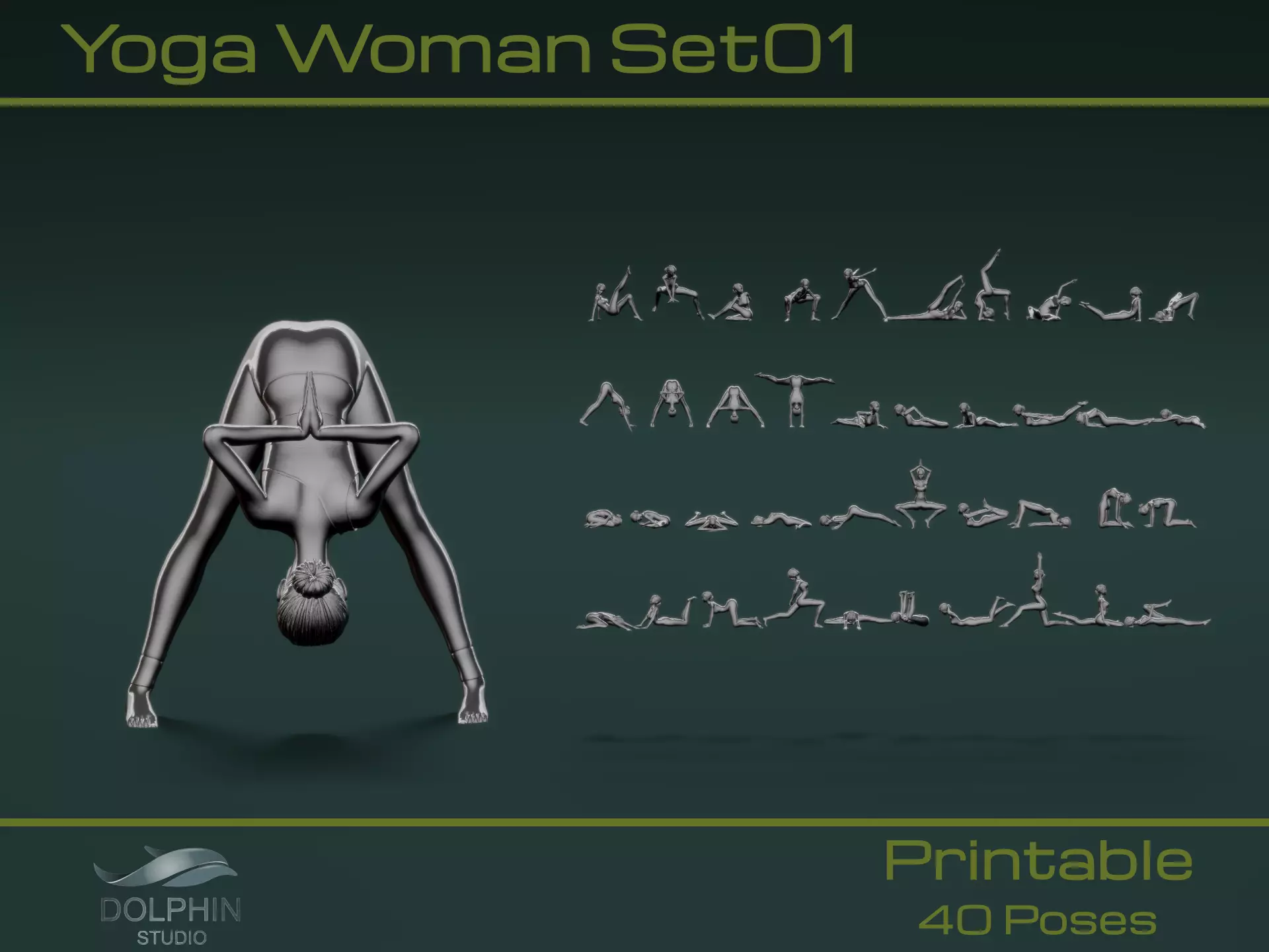 Yoga Woman Set01 3D model