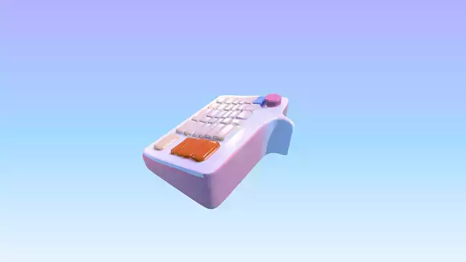 Stylized Toy Cash Register 3D Model