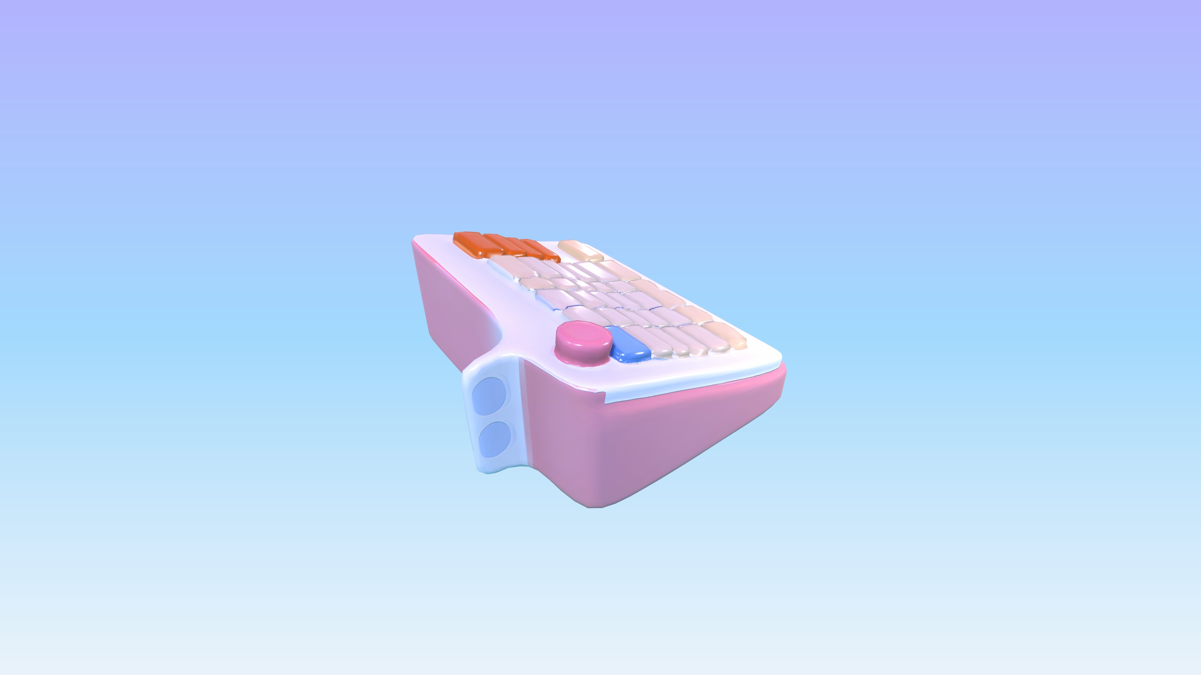Stylized Toy Cash Register 3D Model Low-poly 3D model_4