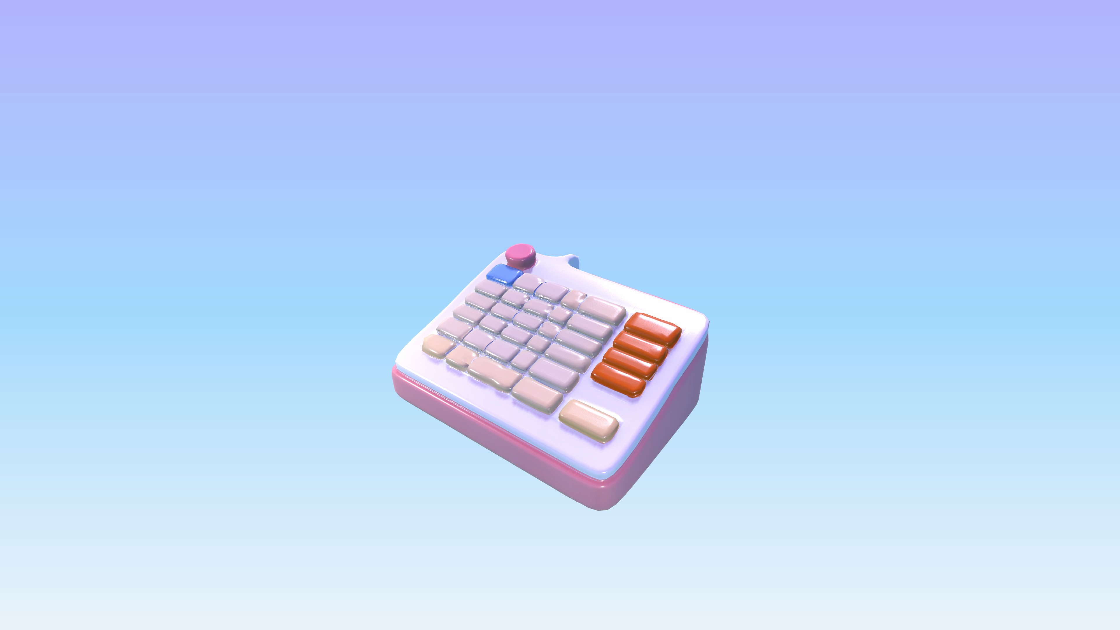 Stylized Toy Cash Register 3D Model Low-poly 3D model_2