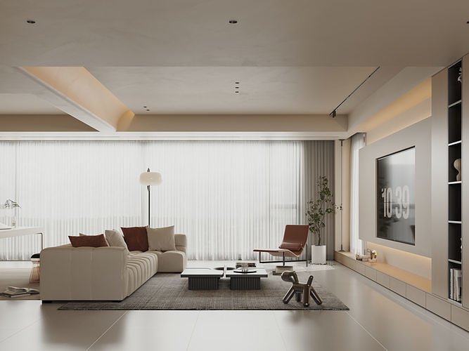 villa interior scenes 3D model 7