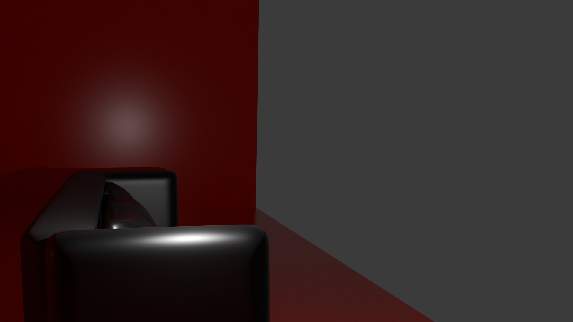 Modern retro double leather sofa model Low-poly 3D model_1