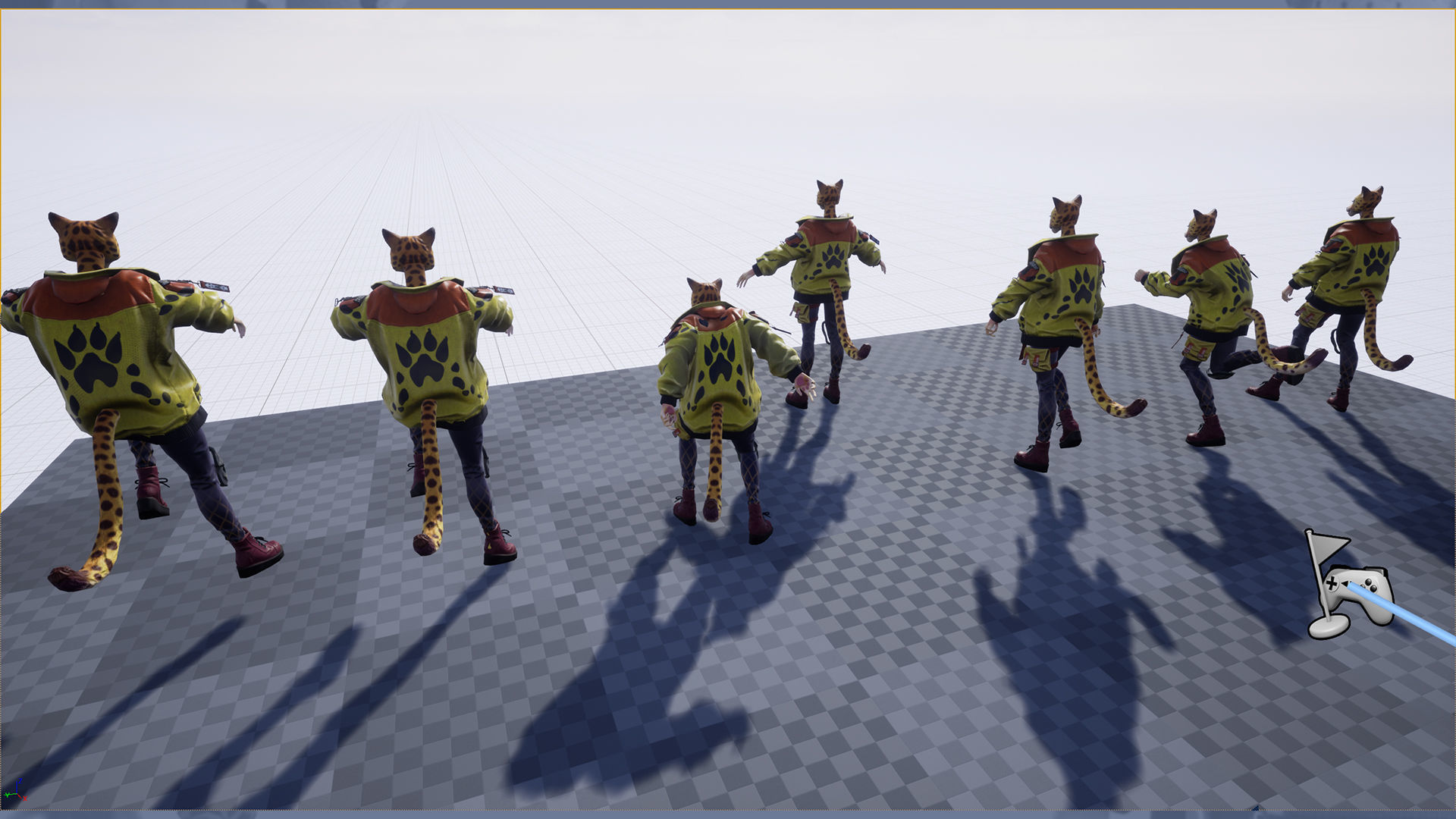 Leopard girl Low-poly 3D model_9