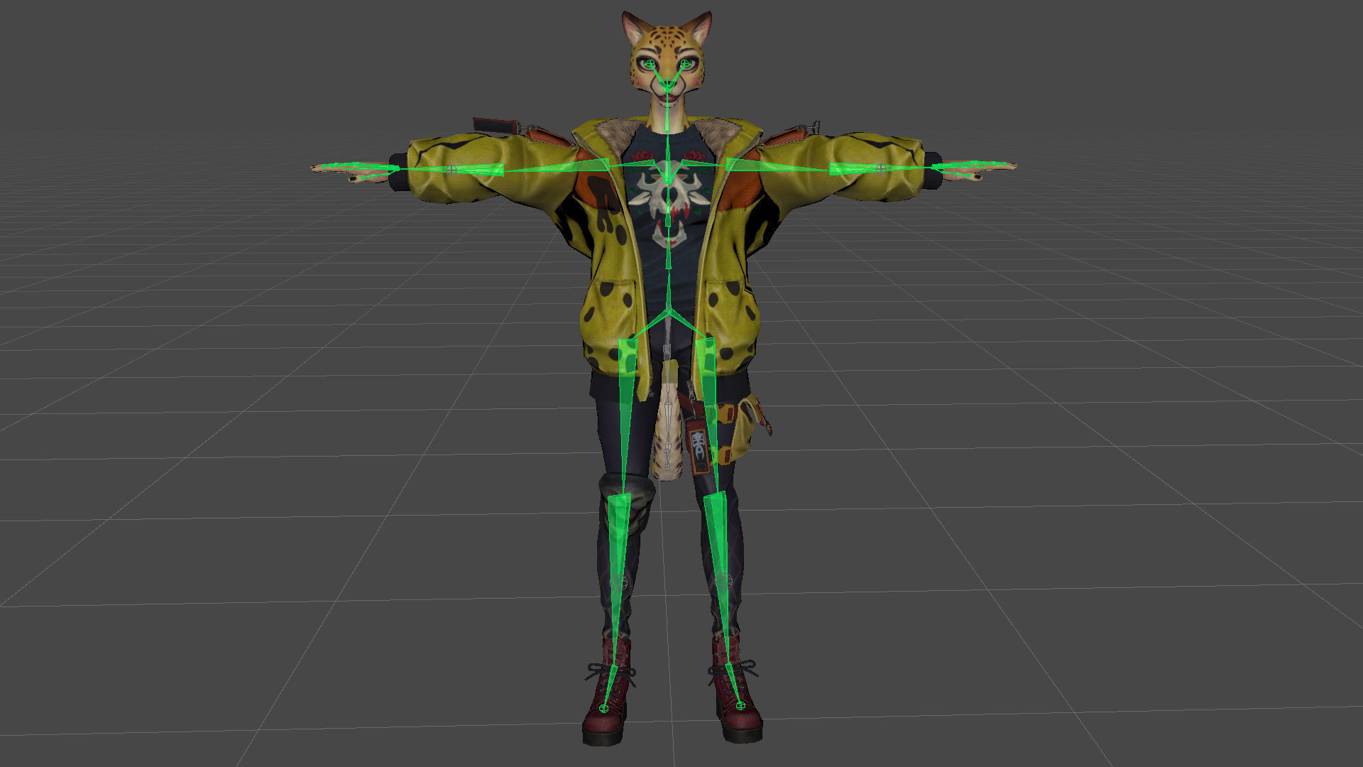 Leopard girl Low-poly 3D model_30