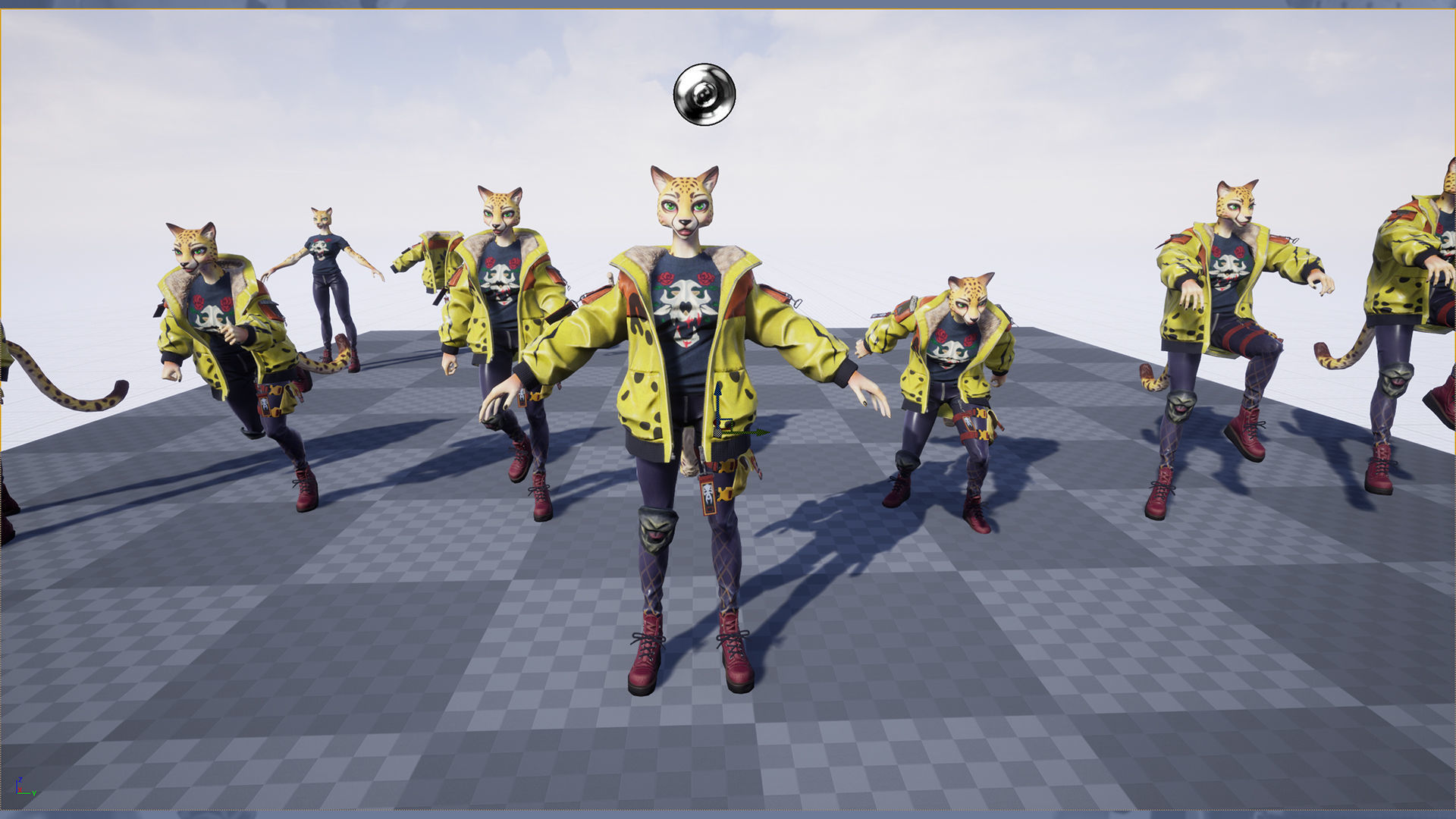 Leopard girl Low-poly 3D model_5