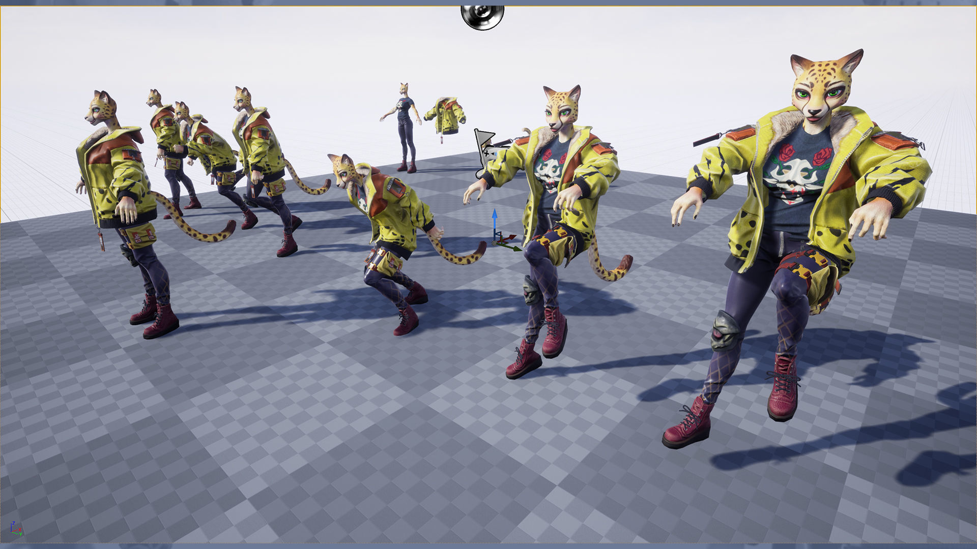 Leopard girl Low-poly 3D model_7