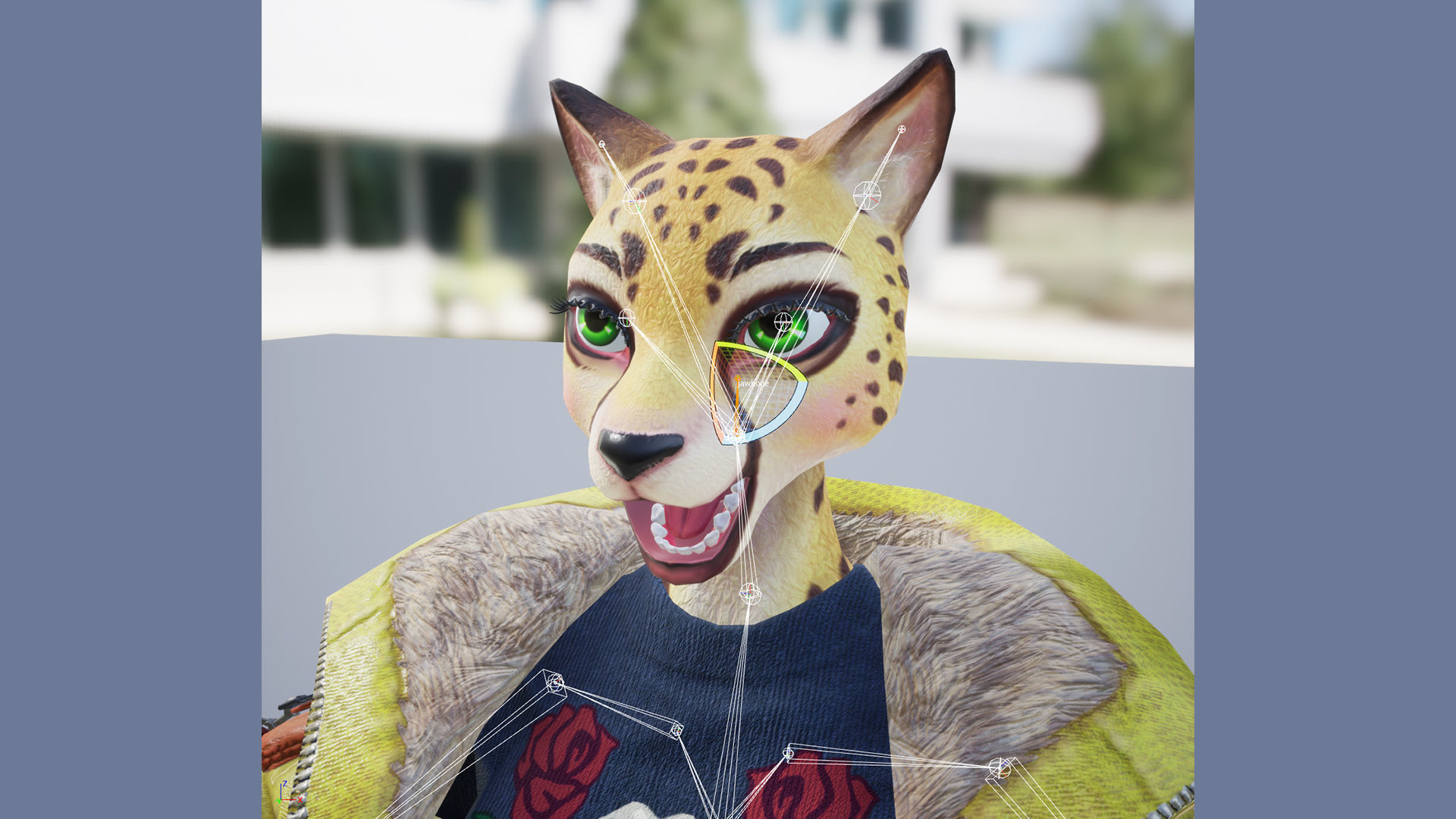 Leopard girl Low-poly 3D model_15