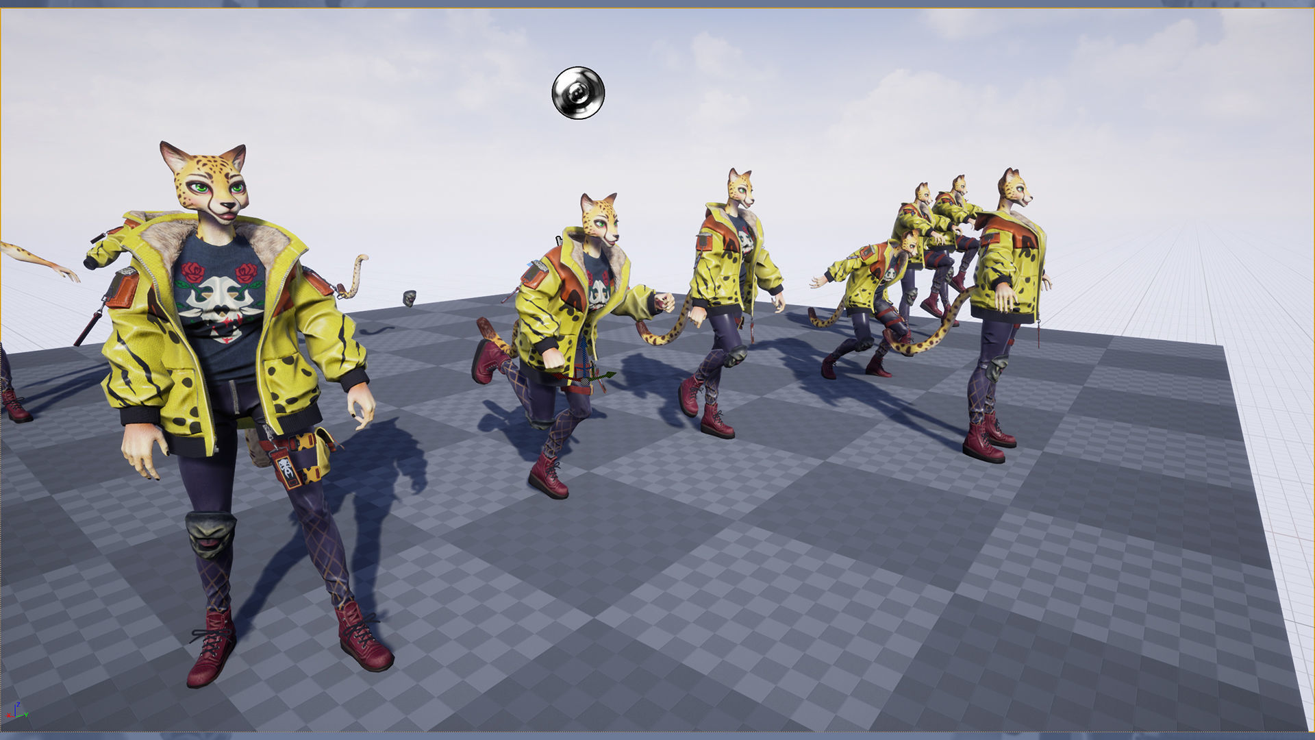 Leopard girl Low-poly 3D model_6