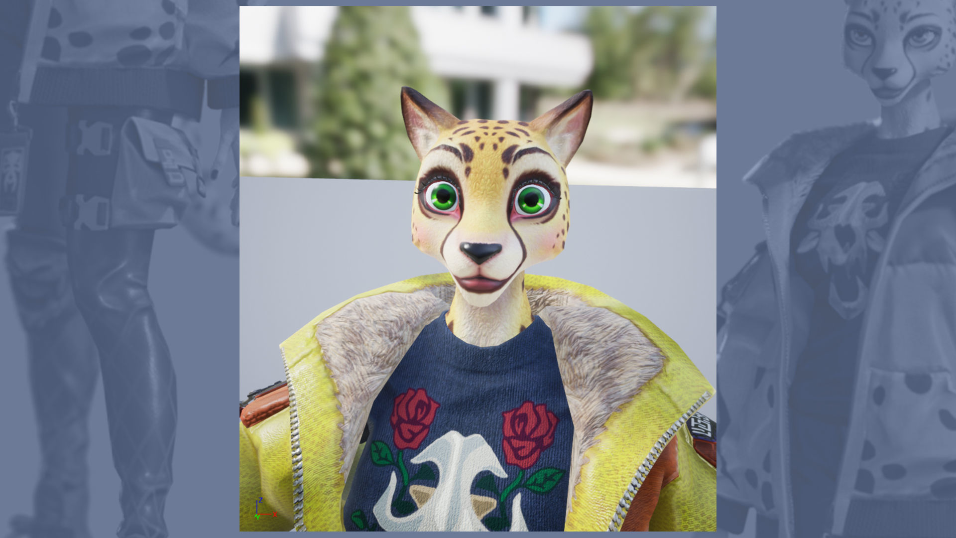 Leopard girl Low-poly 3D model_12