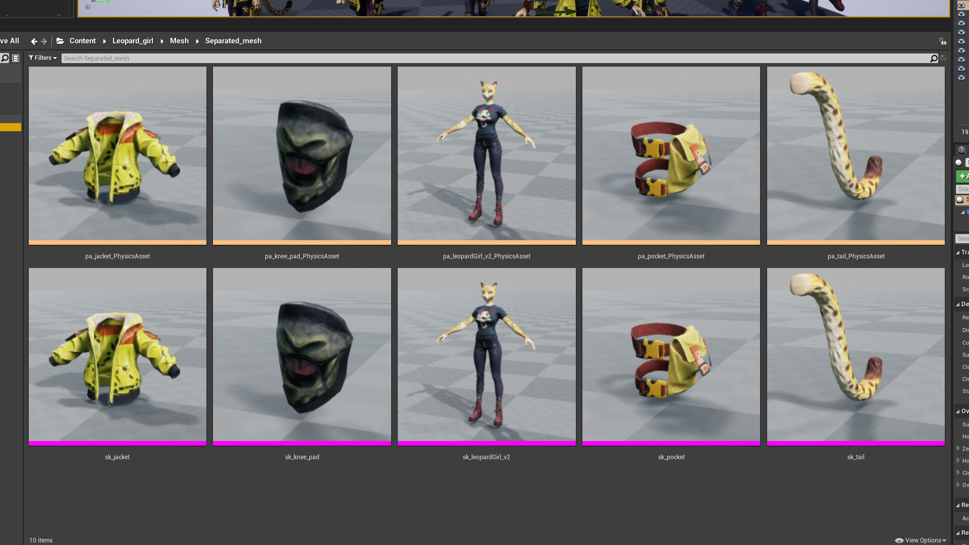 Leopard girl Low-poly 3D model_22