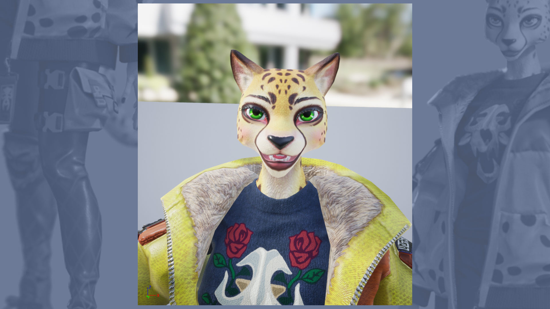 Leopard girl Low-poly 3D model_14