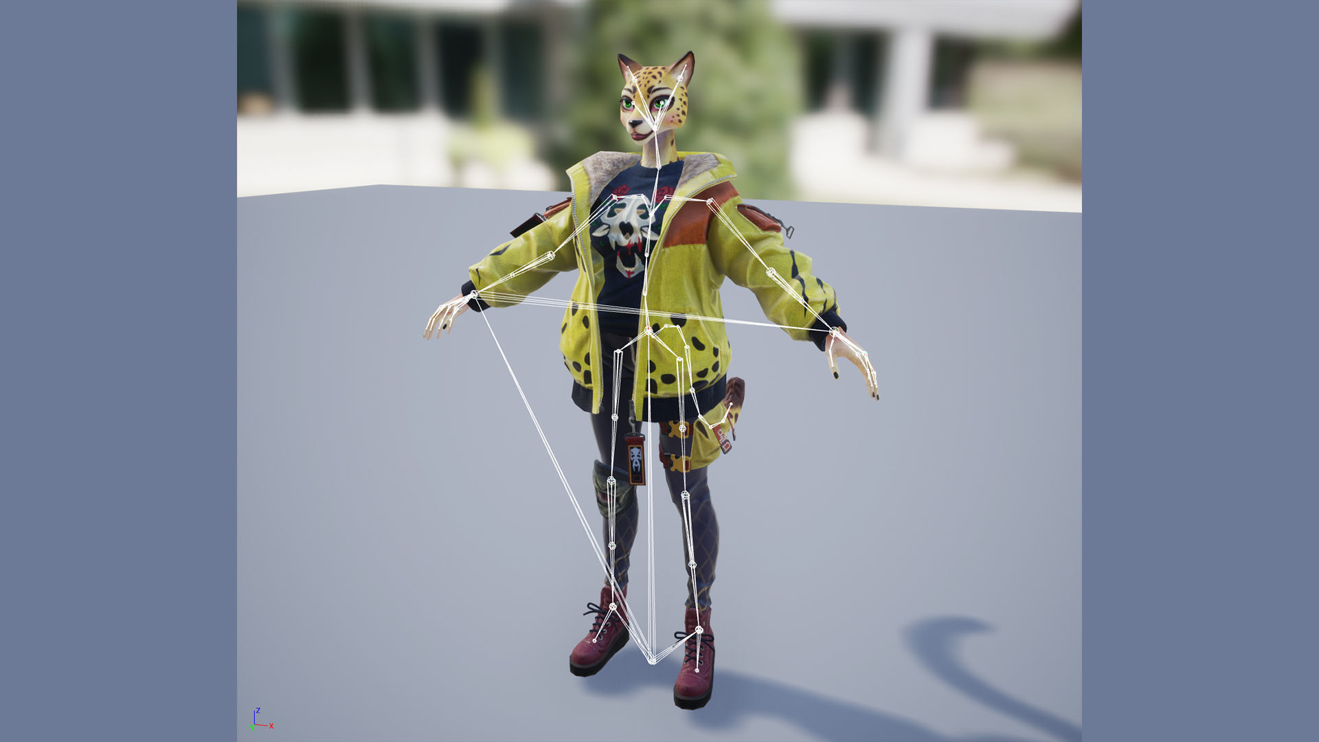 Leopard girl Low-poly 3D model_17