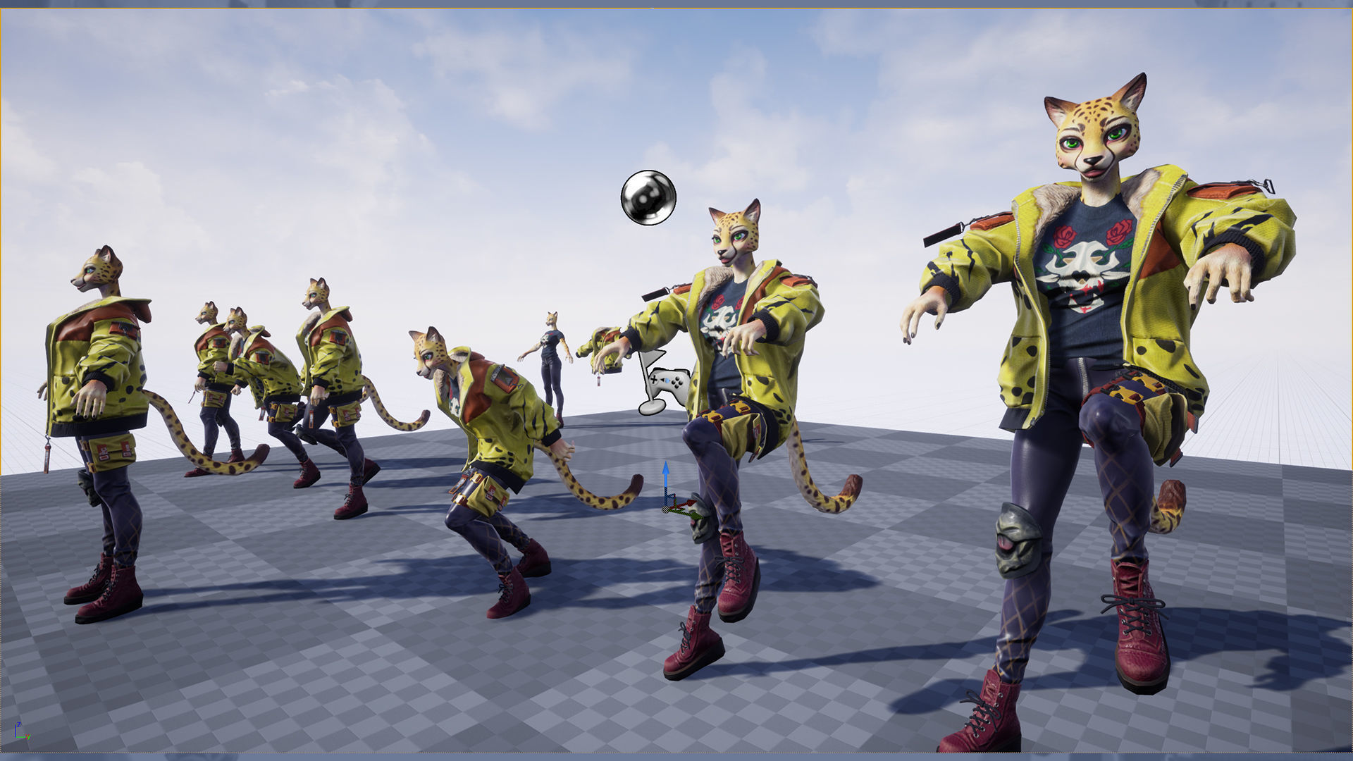 Leopard girl Low-poly 3D model_8