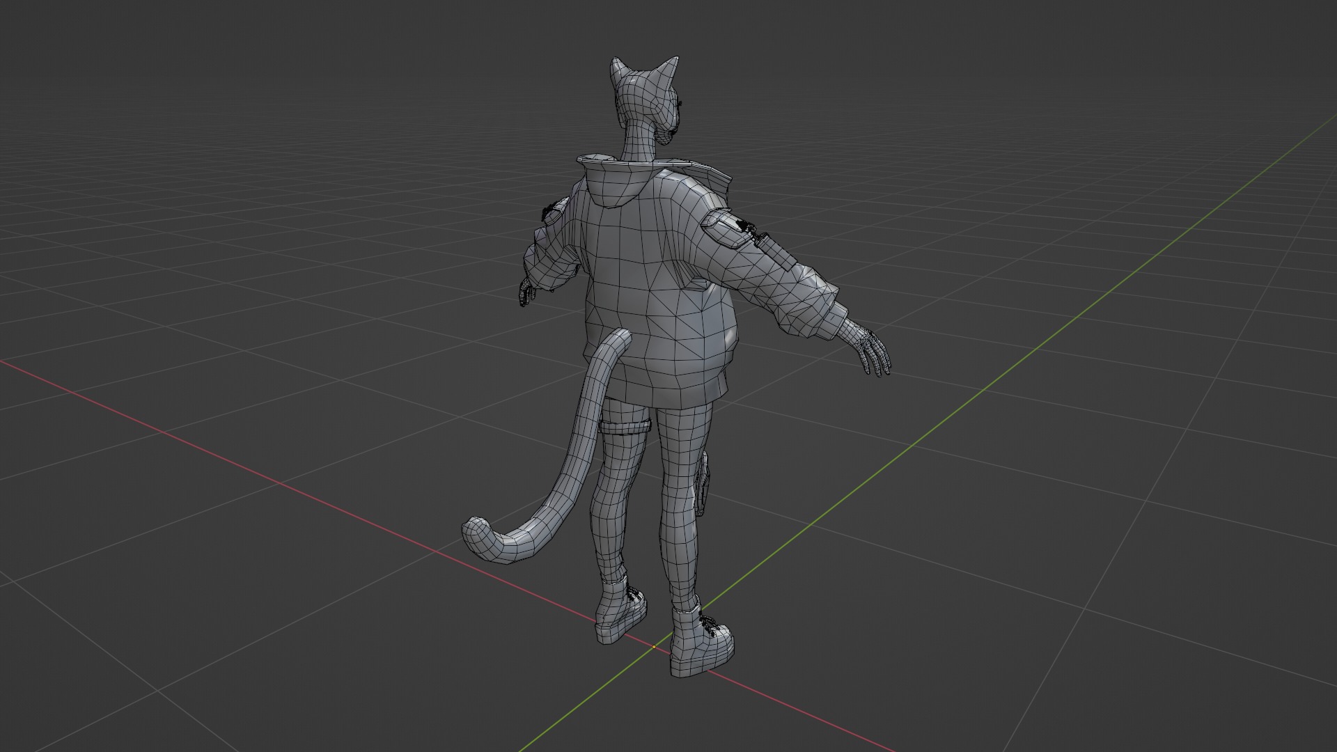 Leopard girl Low-poly 3D model_24