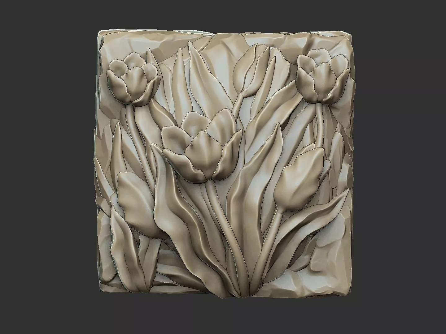 The Tulip flowers in the rock version 2 3D print model