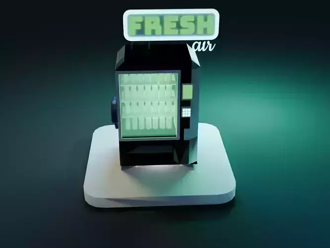 3D stylized vending machine with a sleek and modern design