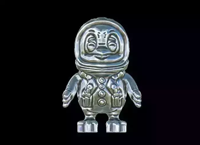 Cute penguin Astronaut 3D print model