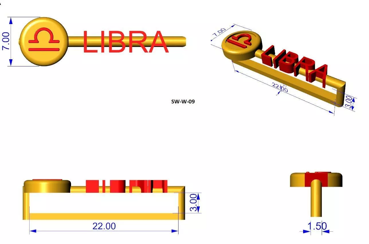 libra zodiac apple watch charm 3D print model_0