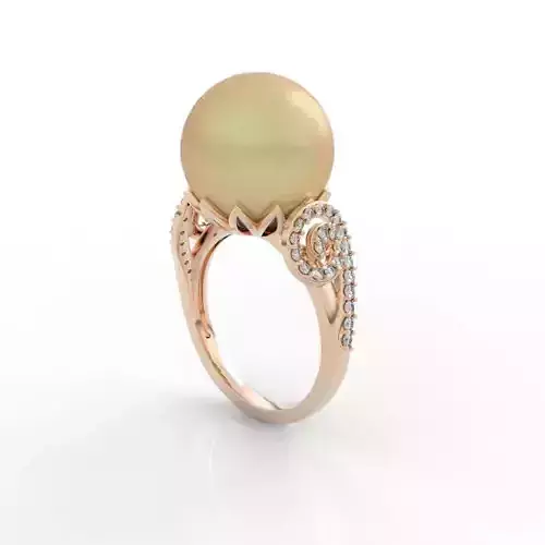 13mm pearl and diamond engagement ring