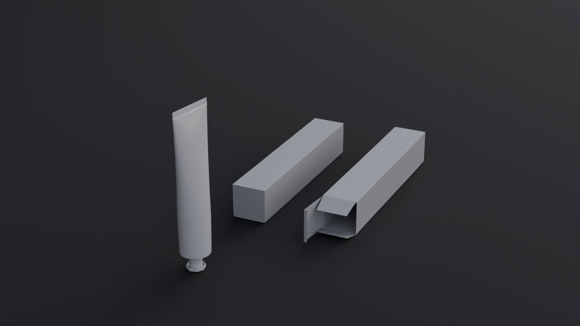 Hand Cream Laminate Tube and Packaging box Low-poly 3D model_2