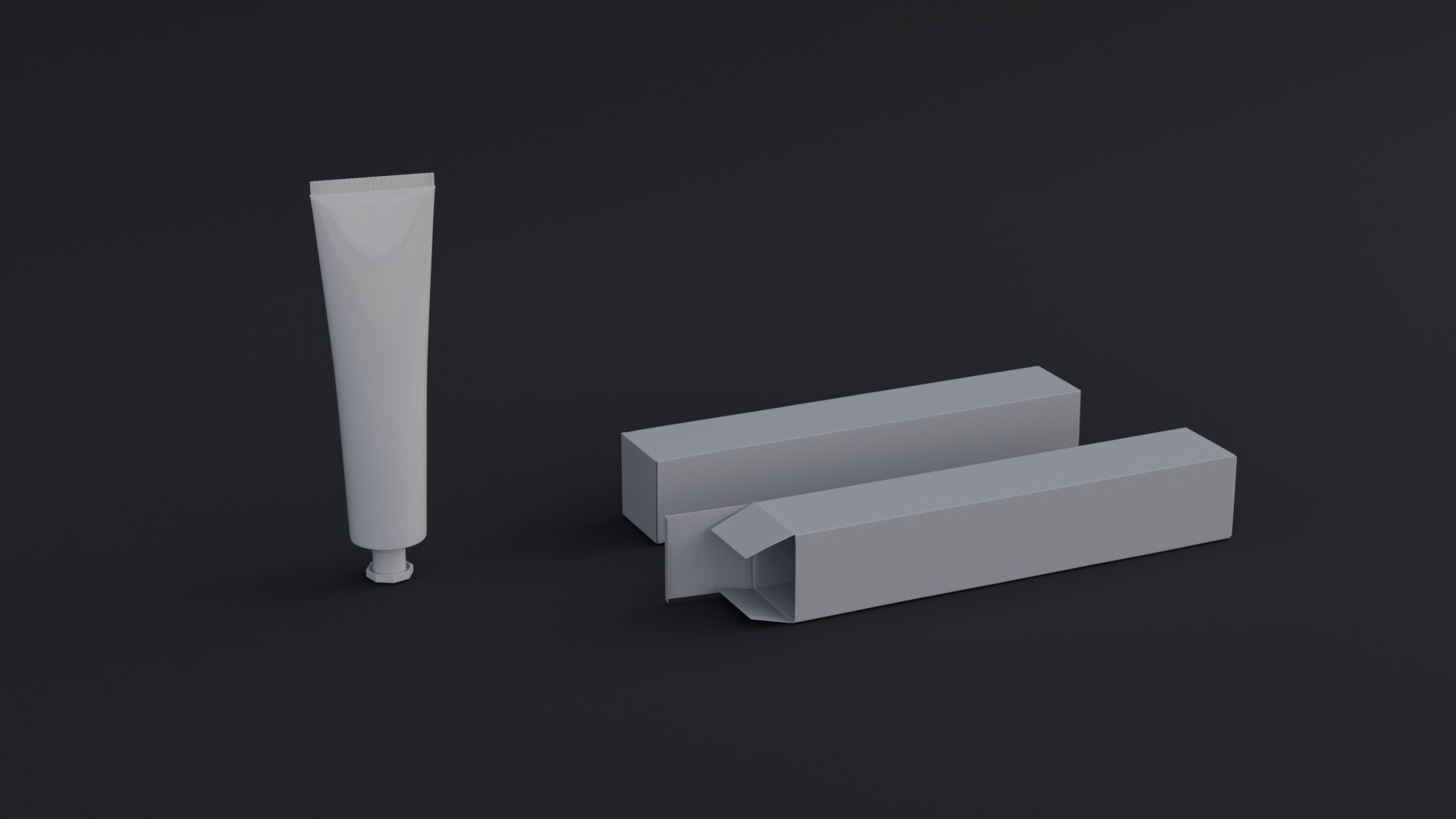 Hand Cream Laminate Tube and Packaging box Low-poly 3D model_1