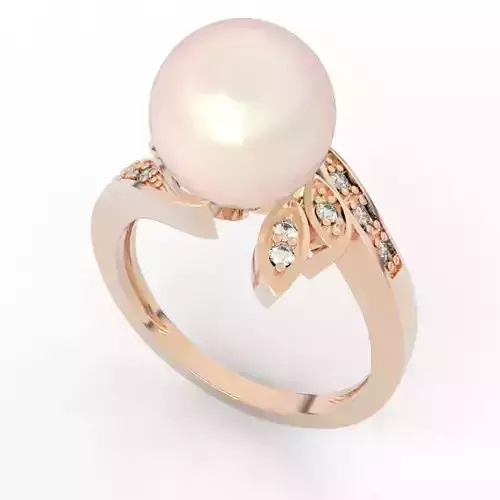 9mm pearl rings with diamonds