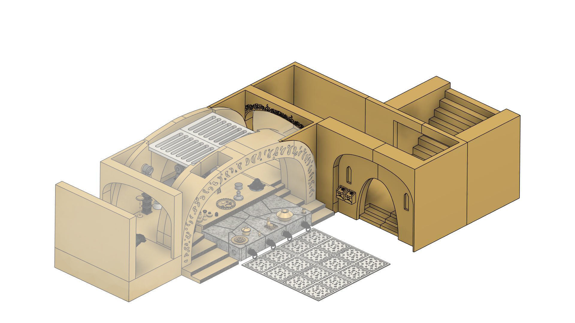 Jabba Palace full Diorama 3D print model_1