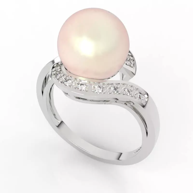9mm pearl proposal ring 3D print model
