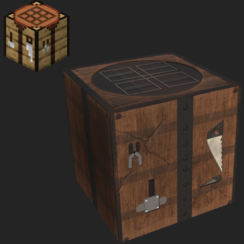 Minecraft 8 Cubes PBR Set Game Ready  Low-poly 3D model_2