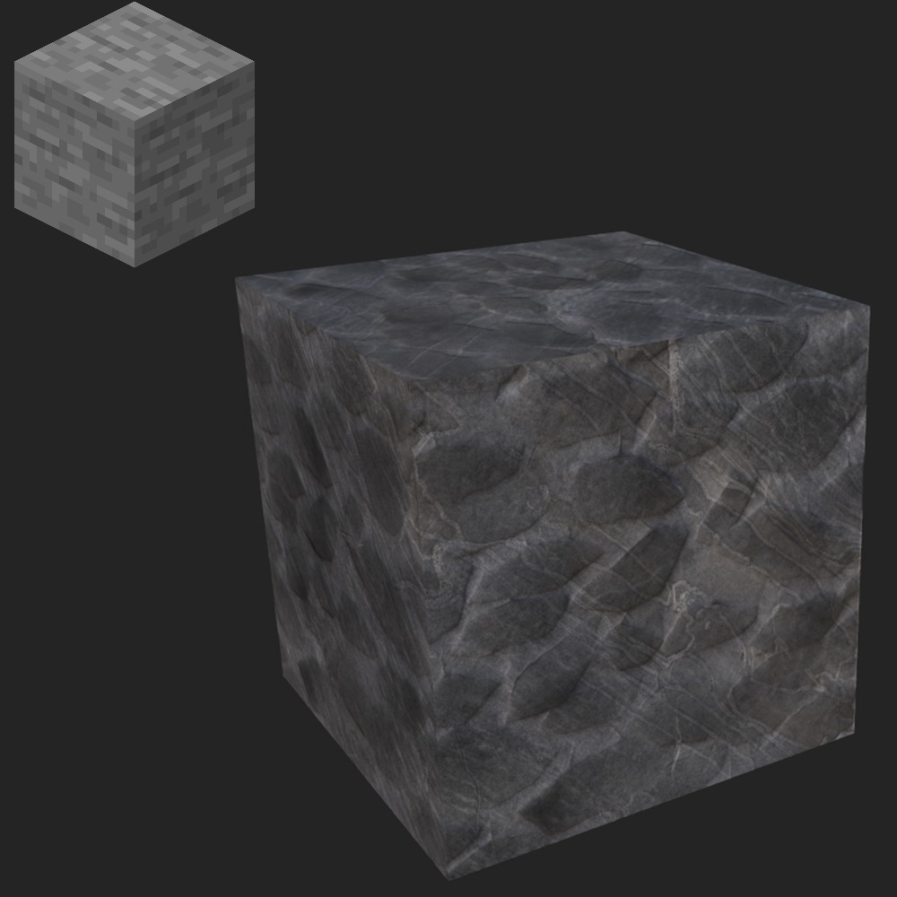 Minecraft 8 Cubes PBR Set Game Ready  Low-poly 3D model_6