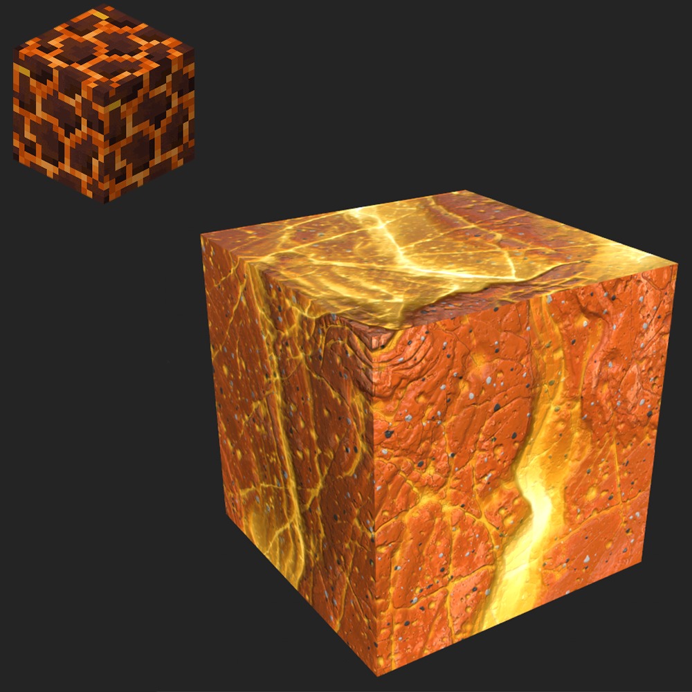 Minecraft 8 Cubes PBR Set Game Ready  Low-poly 3D model_8