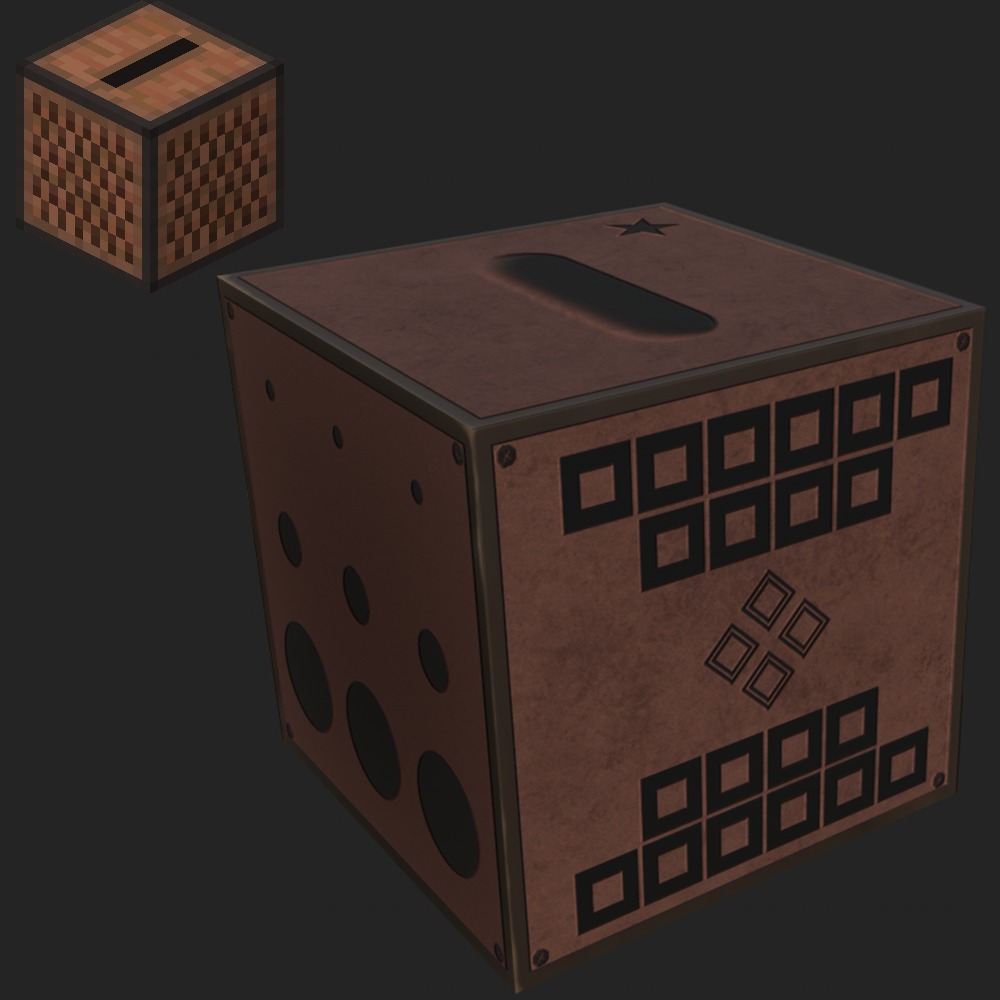 Minecraft 8 Cubes PBR Set Game Ready  Low-poly 3D model_5