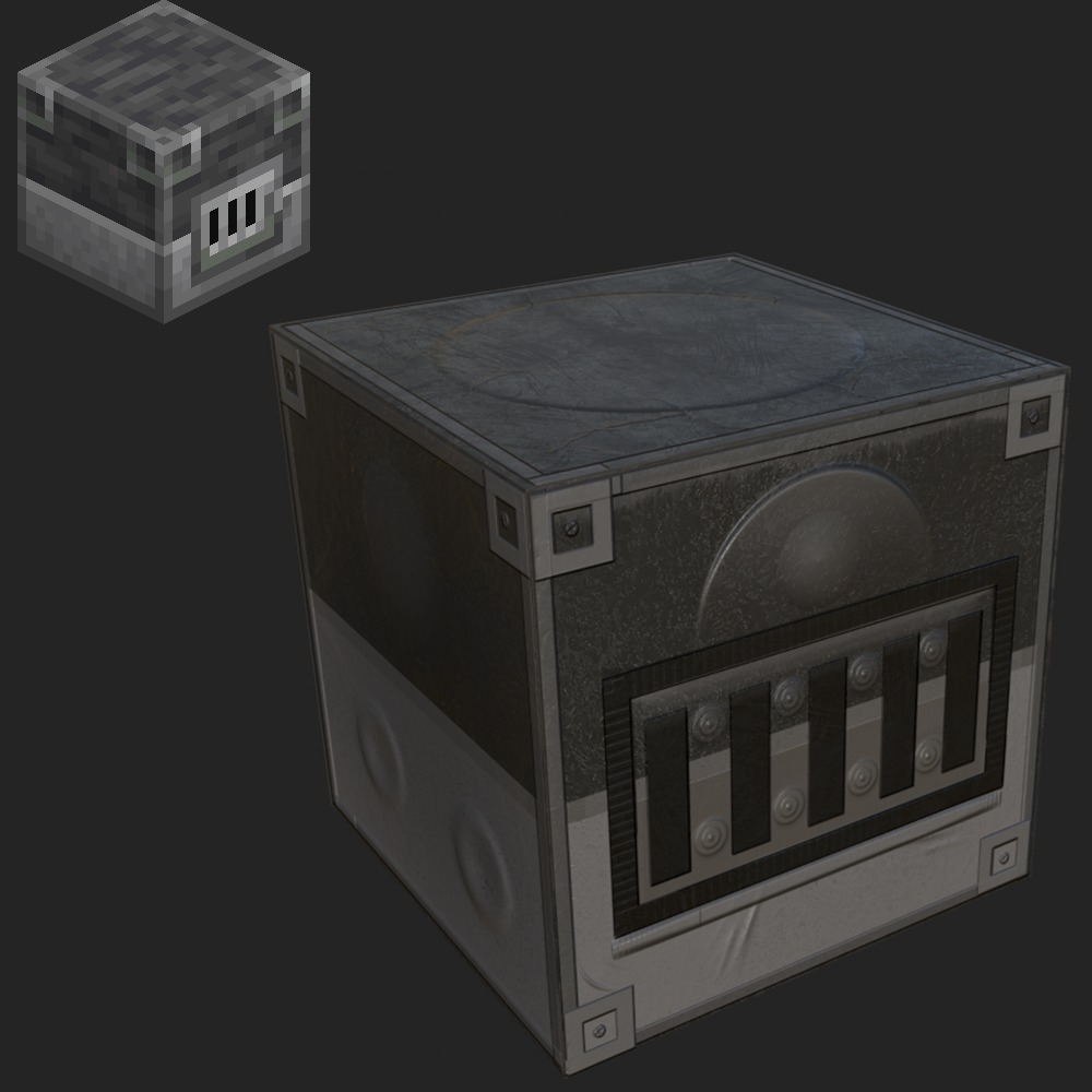 Minecraft 8 Cubes PBR Set Game Ready  Low-poly 3D model_4