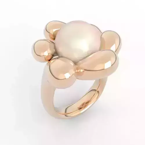 12mm Pearl Flower Ring 3D print model