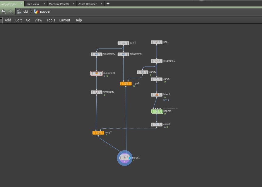 Paper flying animation in Houdini 3D model_4