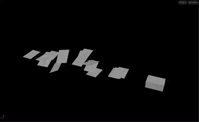 Paper flying animation in Houdini 3D model