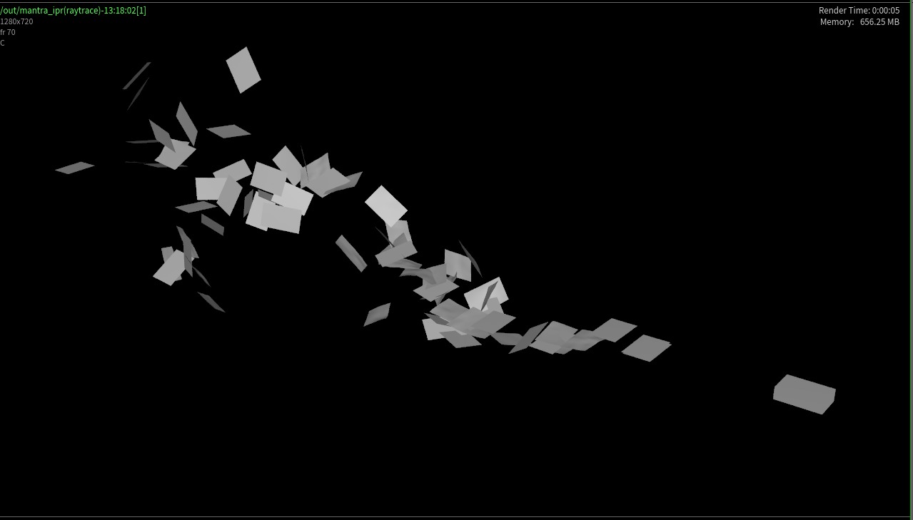 Paper flying animation in Houdini 3D model_5