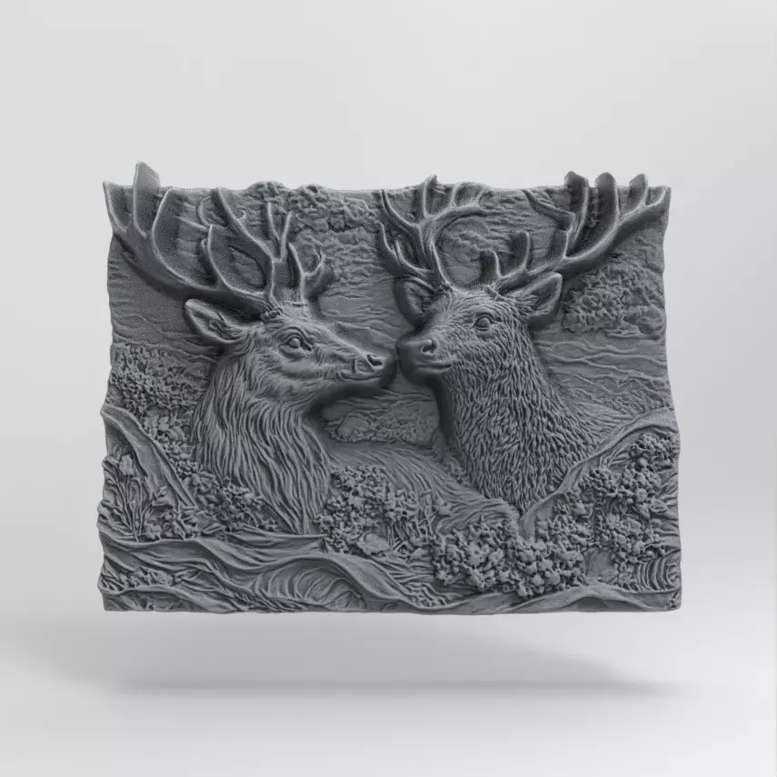 deer cnc wall decor 3D print model