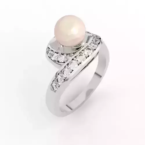 6mm Pearl engagement ring