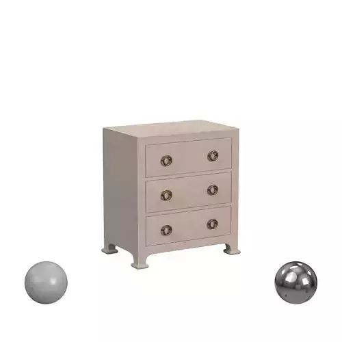 Cleo 3 - Drawer Raffia Dresser 3D model