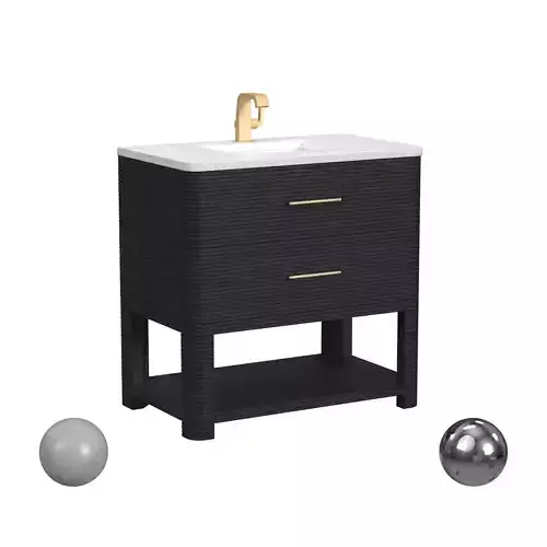 Lucian 36 Single Vanity in Carbon Oak