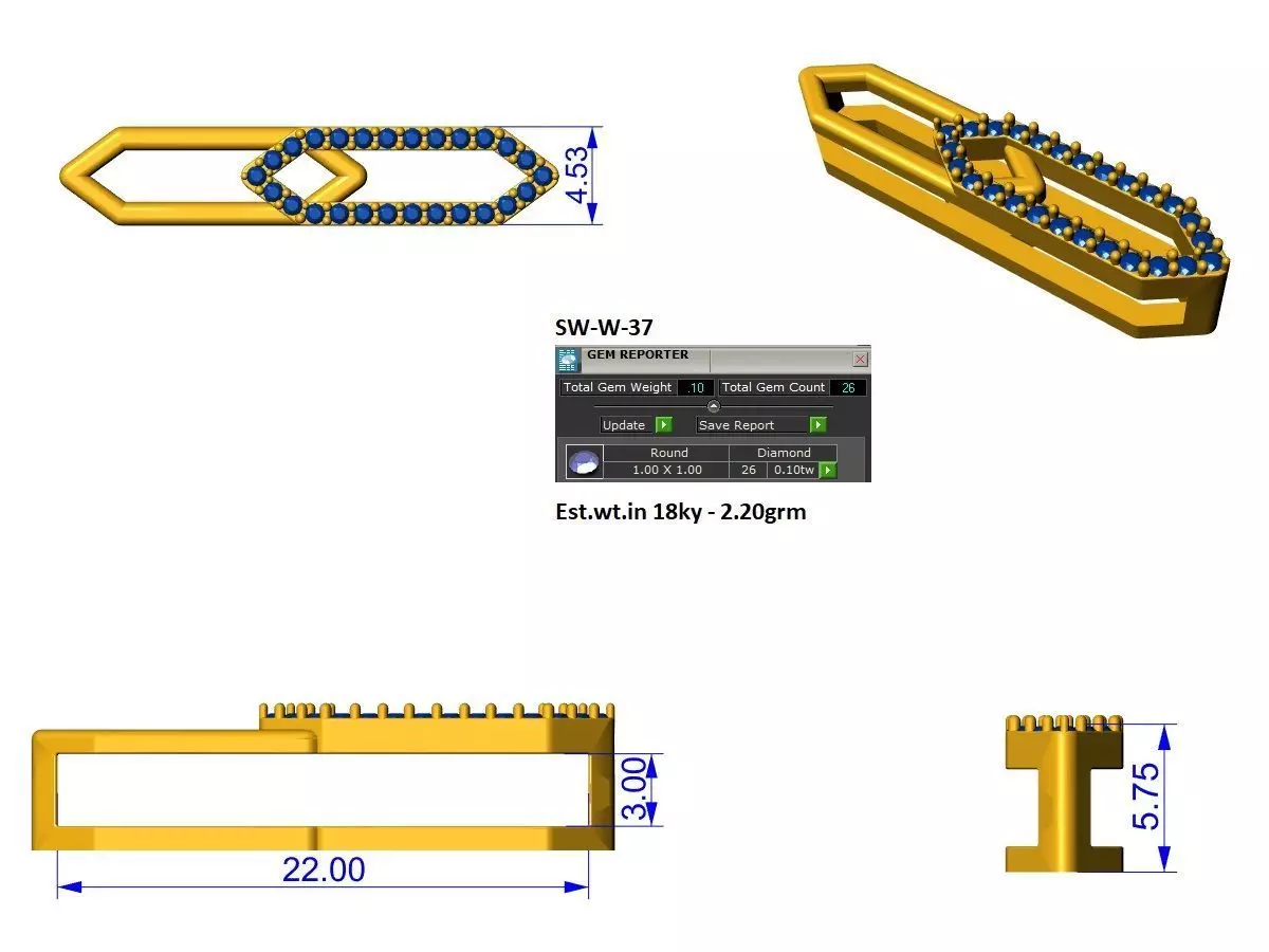 interlocked apple watch charm 3D print model