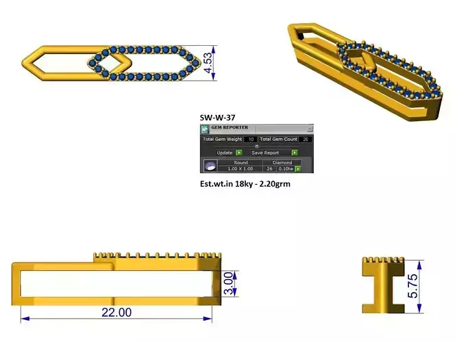 interlocked apple watch charm 3D print model