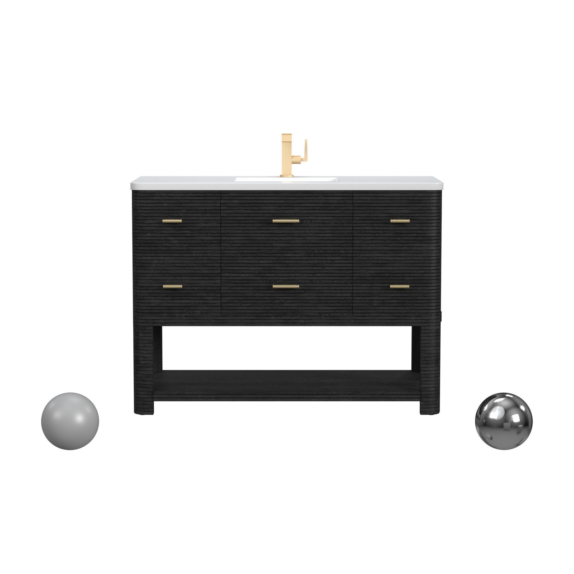 Lucian 48 Single Vanity in Carbon Oak 3D model_1