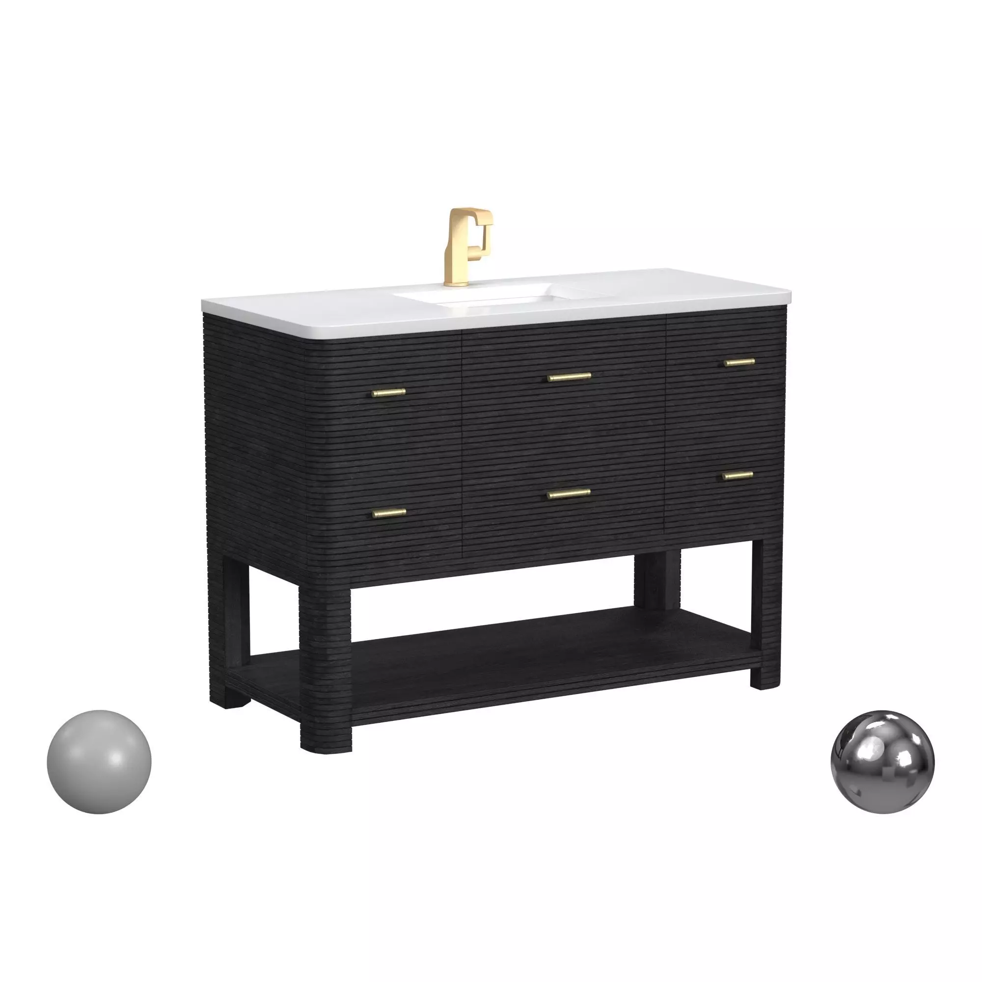 Lucian 48 Single Vanity in Carbon Oak 3D model_0
