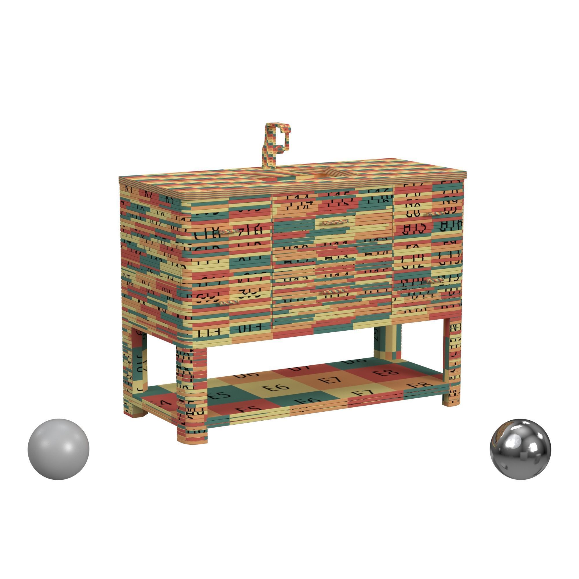 Lucian 48 Single Vanity in Carbon Oak 3D model_2